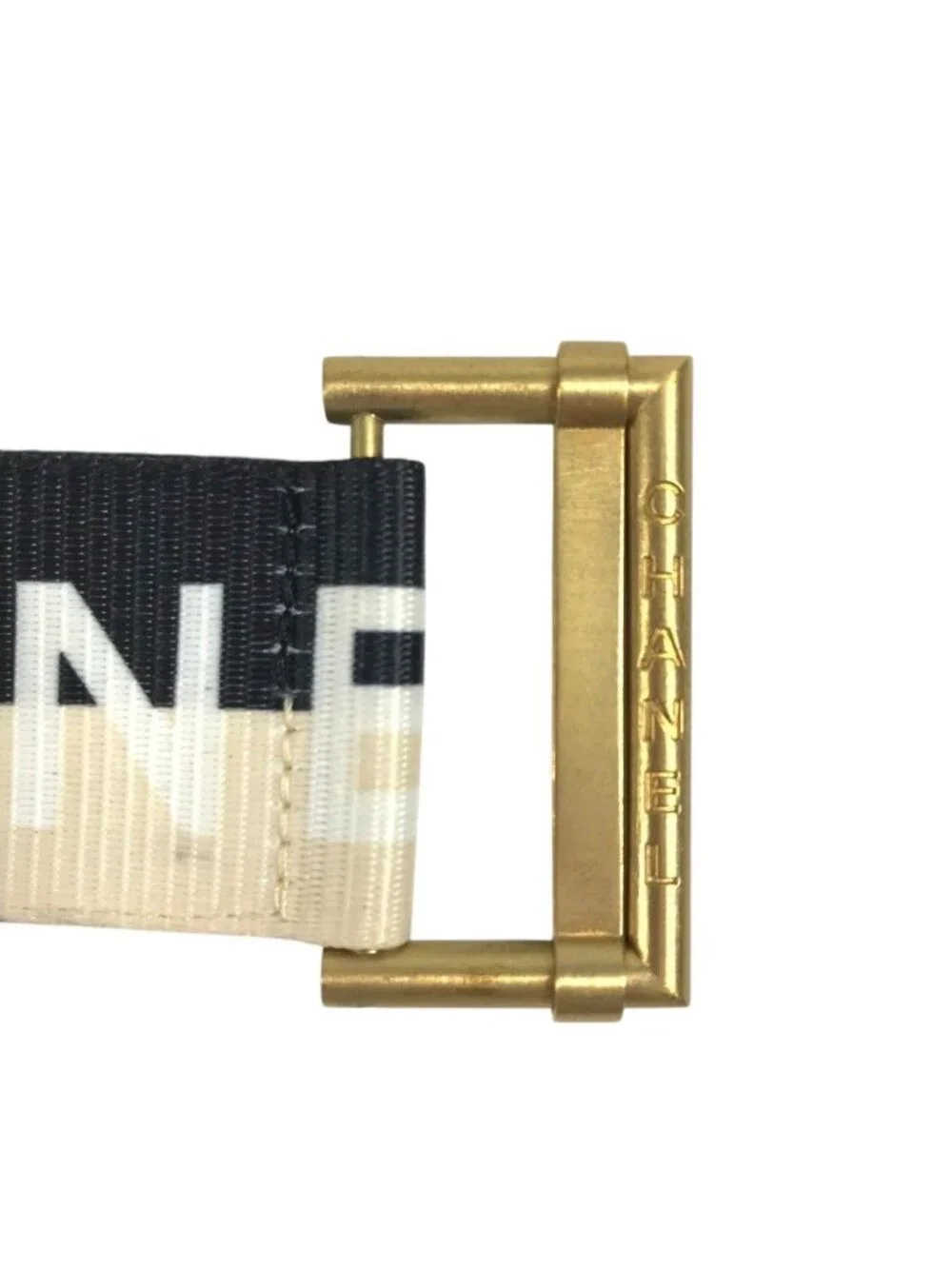 Chanel Belt CC Logo Canvas Leather Black